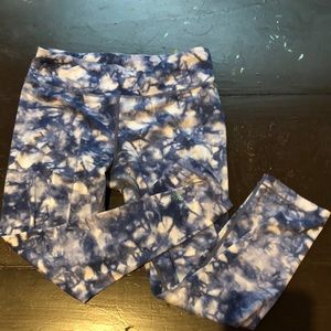 Girls blue tie dye leggings